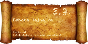 Babota Hajnalka névjegykártya